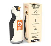asobu Bestie Penguin Water Bottle, Cute Collectible Character, BPA Free | 16 oz, Stays Cold 24 Hours, Double Wall Vacuum Insulation, Food Grade Stainless Steel, Leak Proof, Great Gift Idea