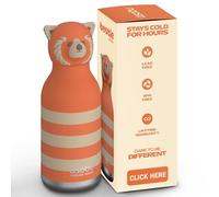 asobu Bestie Red Panda Stripe Bottle Stainless Steel Kids Flip Straw Leakproof 500 ml