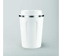 asobu Coffee Compact Vacuum Insulated Travel Mug with Spill Proof Lid 13 Ounce (White)
