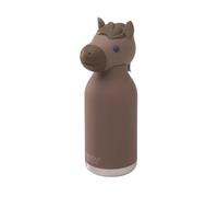 Asobu Bestie Bottle Insulated Stainless Steel Water Bottle with Detachable Soft Animal Head Fun Drinking for Kids and Teens with Flexible Reusable Straw 16 Ounce (Horse)