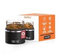 asobu Insulated Whiskey Glass and Stainless Steel Sleeve (Black)