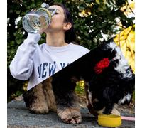 Asobu - The Barkley Dog Bowl - Tritan Water Bottle | Leak-proof 1 Litre with Yellow Dog Bowl | Ideal for Hiking, Sports, Fitness and Walking