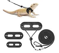 ASOCEA 3 Size Bearded Dragon lizard Harness Leash Adjustable Reptile Outdoor Nylon Rope Walking Lead for Gecko Amphibians Chameleon Baby Iguana (S,M,L)