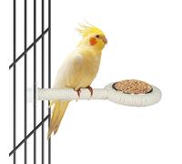 ASOCEA Bird Bowls for Cage,Bird Perch Feeding Cup Parakeet Feeder Parrot Food Bowls Parrot Cage Accessory for Budgie Lovebird Cockatiel Parakeet Canary Finch Small Parrots,Beige