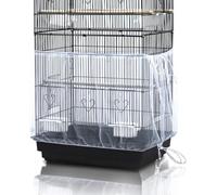 ASOCEA Bird Cage Seed Catcher Adjustable Bird Cage Cover Soft Nylon Mesh Skirt Parrot Net for Parakeet Macaw African 78.7in Round Square-White