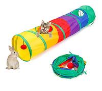 ASOCEA Cat Tunnel, Cat Tunnels for Indoor Cats Interactive Cat Play Tunnel with a Ball Toy Collapsible Rabbit Tube Tunnels and Hides Toy Kitten Tunnel for Cat Kitty Rabbit Exercising Hiding Training
