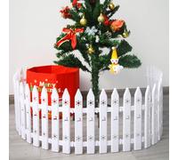 ASOENTIWOX 20pcs White Plastic Christmas Tree Fence, Rustic Festive Style, 11.5cm W x 30cm H, Garden Edging