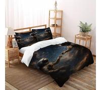 ASOERISMB Astronauts Space Bedding Set Theme Bedspread Space Theme Duvet Cover Set Chic Breathable Comforter Cover for Boys&Girls with Pillowcase Double（200x200cm）