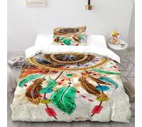 ASOERISMB Dreamcatcher Bedding Set 2 Pieces Theme Bedspread Gothic Architecture Duvet Cover Set Microfiber Quilt Cover Suitable for Family,couple,children with Pillow Single(135x200cm)