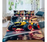 ASOERISMB Tractor Cityscape Bedding Sets for Boys Kids Duvet Cover,3D Sports Theme Car Comforter Cover Bed Set Ultra Soft Room Decor King(220x240cm)