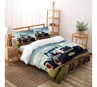 ASOERISMB Tractor Field Bedding Set 3D Digital Printing Sports Theme Car Duvet Cover Set Chic Breathable Quilt Cover for Boys & Girls with Pillow Super King(260x220cm)