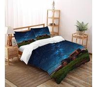 ASOERISMB Tractor Starry Sky Bedding Set 3D Digital Printing Sports Theme Car Duvet Cover Set 3 Pieces Microfiber Comforter Cover Universal for All Seasons with Pillowcase Double(200x200cm)
