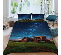 ASOERISMB Tractor Starry Sky Bedding Set Theme Bedspread Sports Theme Car Duvet Cover Set Chic Breathable Quilt Cover for Boys&Girls with Pillowcase King(220x240cm)