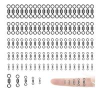 Asofelk 100PCS Tiny Micro Swivels for Flying Fishing, Small Rolling Barrel Swivels Fly Fishing Tackles for Leader, Fishing Swivels Rolling Barrel Swivels Fly Fishing Tackles for Line, Lure Connector