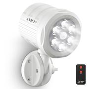 ASOFTY Security Lights Outdoor Motion Sensor, 6 LED 1000 Lumen PIR Wireless Spotlights with Remote Control, IP65 Waterproof 6000K Motion Flood Light for Garage Yard Porch and Patio