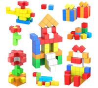 ASOK 60PCS Cube Magnetic Building Blocks 1.18" Large STEM Educational Sensory Toys with Sticker and Storage Bag for Kids Ages 3 4 5 6 7 8 Year Old Boys Girls Birthday Gifts