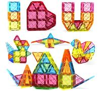 ASOK 60PCS Magnetic Tiles Magnet Building Blocks Set for Preschool Learning Classroom STEM Sensory Toys Gift for 3+ Year Old Boys and Girls