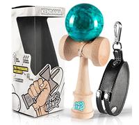 Asoland Kendama Traditional Wooden Toy - Japanese Bilboquet for Kids & Adults - Improves Reflexes and Dexterity - Complete Kit for Professionals & Beginners (Marble Blue)