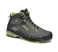 ASOLO Men's Eldo MID LTH GV Water-Resistant Suede Upper Lace-Up Mid-Cut Approach Shoes with Vibram Grip for Hiking & Trekking, Graphite/Green Oasis, 9 UK