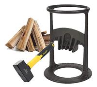 Asolym Manual Firewood Kindling Splitter, Wood Splitter Manual Log Splitter Firewood, No Sharp Edges & Easy with Hammer, Splitting Wedge Cast Iron Wedge For Home Outdoor Camping