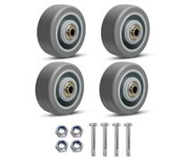ASOMWLS 3'' Caster Wheels, Industrial Rubber Casters Set of 4 with Load 1000lbs Capacity, Non Marking Replacement Wheels for Cart Dolly Trolley (4 Wheel)
