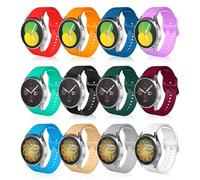Asonen 12PCS Straps Compatible with Samsung Galaxy Watch 7 6 5 4 40mm 44mm/ FE 40mm/ 5 pro 45mm, Soft Silicone Watch Strap Replacement 20mm Women Men
