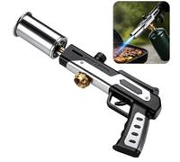 Asonsiga 1800℃ Propane Torch, High Heat Adjustable Flame Blow Torch with Safety Lock, Heavy Duty Weed Burner & Welding Torch for Grill, Steak Searing, Brazing, Soldering (Propane Tank Not Included)