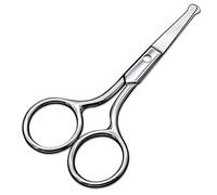 AsonTao Small Round Tip Nose Hair Scissors, Professional Grooming Scissors for Eyebrow, Nose, Ear Trimming, Silver, Stainless Steel