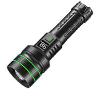 ASORT LED Torch Extremely Bright 200,000 Lumens, 3 km Extreme Wide Shot, USB Rechargeable, Super Large Aperture Zoomable, Long Operating Time, 6 Light Modes, IPX67 Waterproof, for Camping, Hiking,