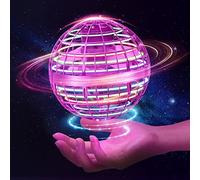 ASORT Magic Flying Ball UFO Ball, Flying Orb Hover Ball, LED Flying Spinner Boomerang Orb Flying Ball, Fly UFO Mini Drone for Children, Drone Gift Toy Child Indoor and Outdoor (Pink)