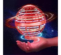 ASORT Magic Flying Ball UFO Ball, Flying Orb Hover Ball, LED Flying Spinner Boomerang Orb Flying Ball, Fly UFO Mini Drone for Children, Drone Gift Toy for Children Indoor and Outdoor (Red)