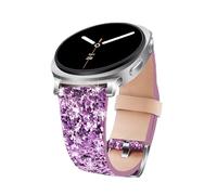 ASOTC Bling Band Compatible with Samsung Galaxy Watch 8 40mm 44mm/Watch 8 Classic 46mm, Sparkle Glitter Dressy Leather Replacement Strap Compatible For Samsung Watch 8 Bands Women (Purple)