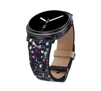 ASOTC Bling Band Compatible with Samsung Galaxy Watch 8 40mm 44mm/Watch 8 Classic 46mm, Sparkle Glitter Dressy Leather Replacement Strap Compatible For Samsung Watch 8 Bands Women (Black)