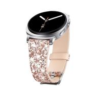 ASOTC Bling Band Compatible with Samsung Galaxy Watch 8 40mm 44mm/Watch 8 Classic 46mm, Sparkle Glitter Dressy Leather Replacement Strap Compatible For Samsung Watch 8 Bands Women (Rose gold)
