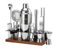 ASOVNIS 23-Piece Cocktail Shaker Set with Stand, 304 SS, Bartender Kit Gift