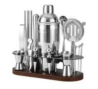 ASOVNIS 23-Piece Cocktail Shaker Set with Stand, 304 SS, Bartender Kit Gift