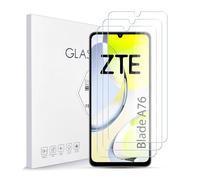 Asoway Pieces Screen Protector for ZTE Blade A76 5G, 9H Hardness Glass, Super Durable, Anti-Oil, Protective Film Screen Protector for ZTE Blade A76 5G, Pack of 3