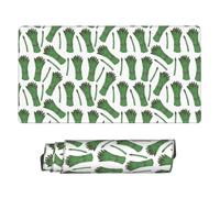 Asparagus Green Print Large Gaming Mouse Pad - Desk Mat for Keyboard and Mouse with Non-Slip Rubber Base, Desk Pad Mat with Stitched Edges, Keyboard Mousepad for Work Game Office 16x29.5in