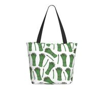 Asparagus green print Tote Bag for Women - Lightweight Reusable Canvas Tote Bag with Zipper,Hand Strap Cotton Tote Bags Bulk for Grocery Bags,Shopping Bags