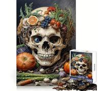 Asparagus Skull Still Life Jigsaw Puzzle 1000 Piece for Teenagers Leisure Game Real Thick Fun Activity Great Gift (50x75cm)