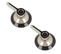 Aspares 2X for Oven Hob Chrome & Black Control Knobs Compatible with Smeg 694975086 (Pack of 2)