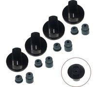 Aspares 4x Oven Cooker Black Hob Flame Burner Hotplate Control Switch Knobs Compatible With Hotpoint