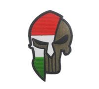 Aspcsmomt National Flag Skull Patches,Embroidered Tactical Morale Punisher Patch Hook and Loop Fastener Sew on Backpack Jacket Cap Uniform Coat Hat (Hungary)