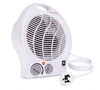 Aspect 2-in-1 2000W Fan Heater with Cool Air Function, Portable And Lightweight with 2 Heat Settings, Upright Electric Heater With Variable Thermostat, Low Energy Usage, Ideal For Home & Office-White