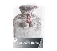 Aspect 2L Hot Water Bottle | Super Soft Plush Material Cover | Pure Natural Rubber (Light Pink)