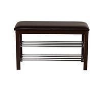 ASPECT 3-Tier Storage Shoe Rack/Bench with Seat Cushion (Brown), 80 x 30 x 49 cm