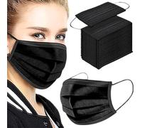 Aspect 50PK Disposable 3-Ply Face Masks Dust Protector | Suitable For Sensitive Skin | High Filterability | Breathable Black