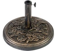 Aspect 9 Kg Iron Brass Finished Garden Parasol Base With Flower Design Umbrella Cantilever Parasol Base Stand for Patio Offset, Parasols base. (9 Kg)