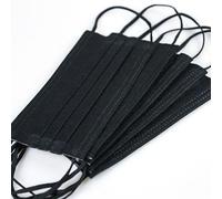 Aspect Black Disposable Face Masks 200 pcs, Comfortable Dust Masks for Nose, Mouth Coverings with Sturdy Elastic Ear Loops Ideal for Adults and Children