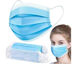 Aspect Blue Disposable Face Masks 200 pcs, Comfortable Masks for Nose, Mouth Coverings with Sturdy Elastic Ear Loops Ideal for Adults and Children